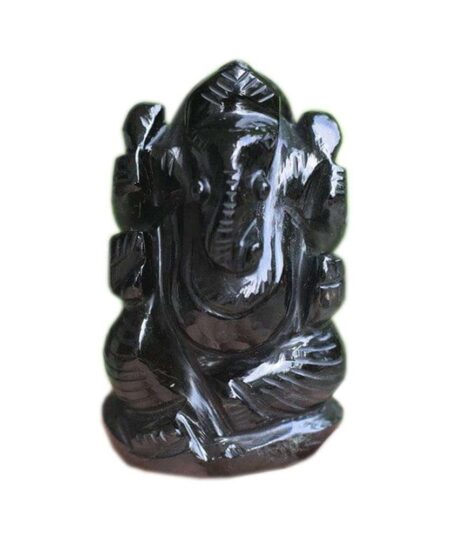 Crystal Ganesha Idol for Home D?cor Peace and Serenity Happy Man for Good Luck, Wealth, Prosperity at Home,Office Ganesha Idol For Gift Item (Black-Obsidian)
