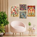 Set of Four Wall Paintings for Wall Dacoration Golden Framed Wall Paintings for Living Room & Bedroom Wall Art for Home Decoration & Office Wall DΓ©cor (13x10 inch CH-GD4-5)