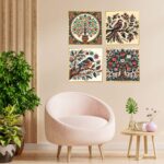 Set of Four Wall Paintings for Wall Dacoration Golden Framed Wall Paintings for Living Room & Bedroom Wall Art for Home Decoration & Office Wall DΓ©cor (13x10 inch CH-GD4-7)