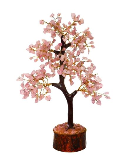 Crystal Tree Good Luck Showpiece for Home Decor Items Crystals Gemstones Bonsai Money Tree for Good Luck, Decoration Gift Item (Pink Roze)