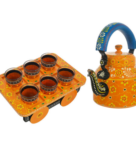 ALUMINIUM TEA KETTLE WITH 6 GLASS