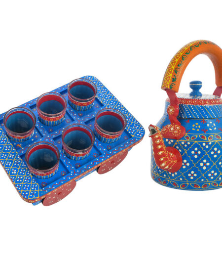 ALUMINIUM TEA KETTLE WITH 6 GLASS